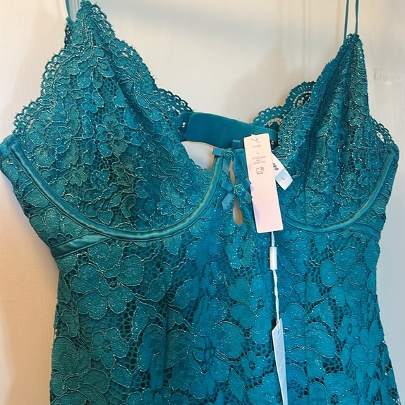 For Love & Lemons Creamsicle Lace Dress Victoria’s Secret Victoria SZ L teal - Picture 5 of 14